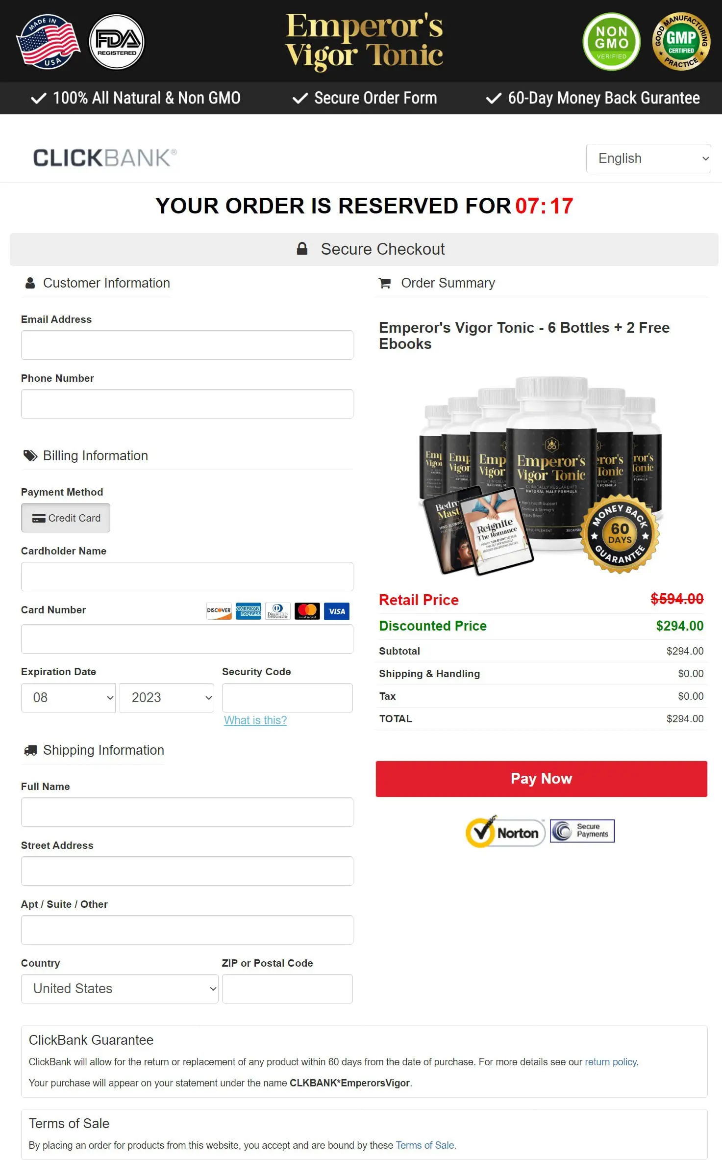 Emperor’s Vigor Tonic Emperor’s Vigor Tonic - Order Page